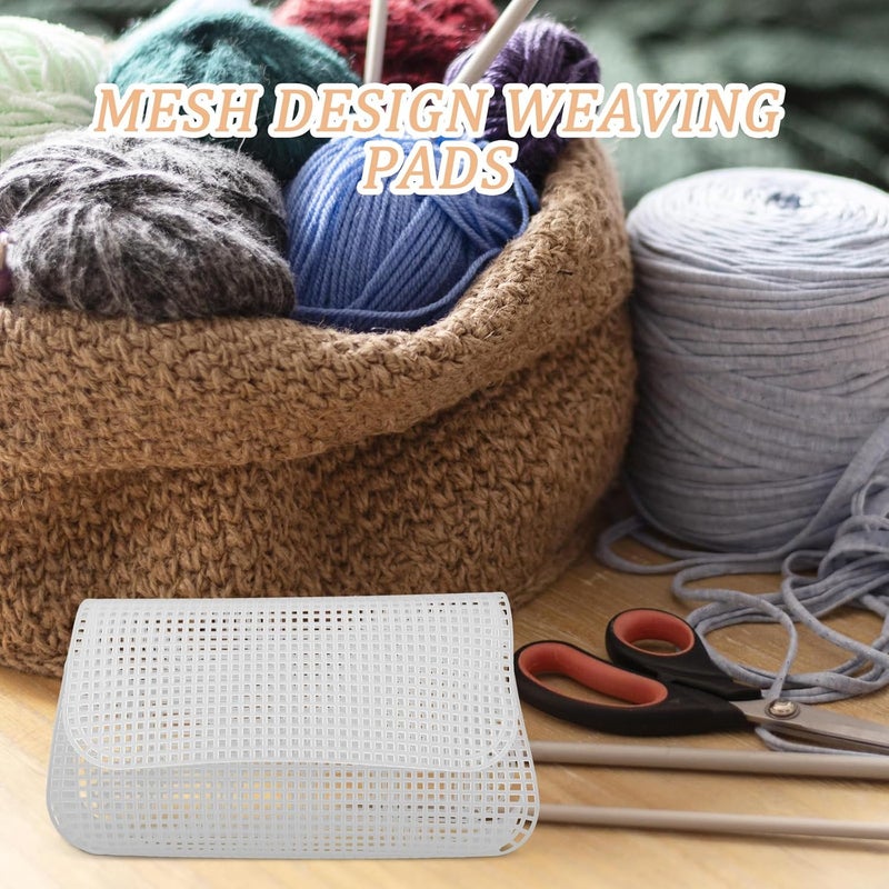 DIYEAH Plastic Mesh Canvas Sheets for Crochet Bag 4pcs White 2mm Grid Plastic Canvas for Cross Stitch 13.97 X 12.99 Inch - Image 4